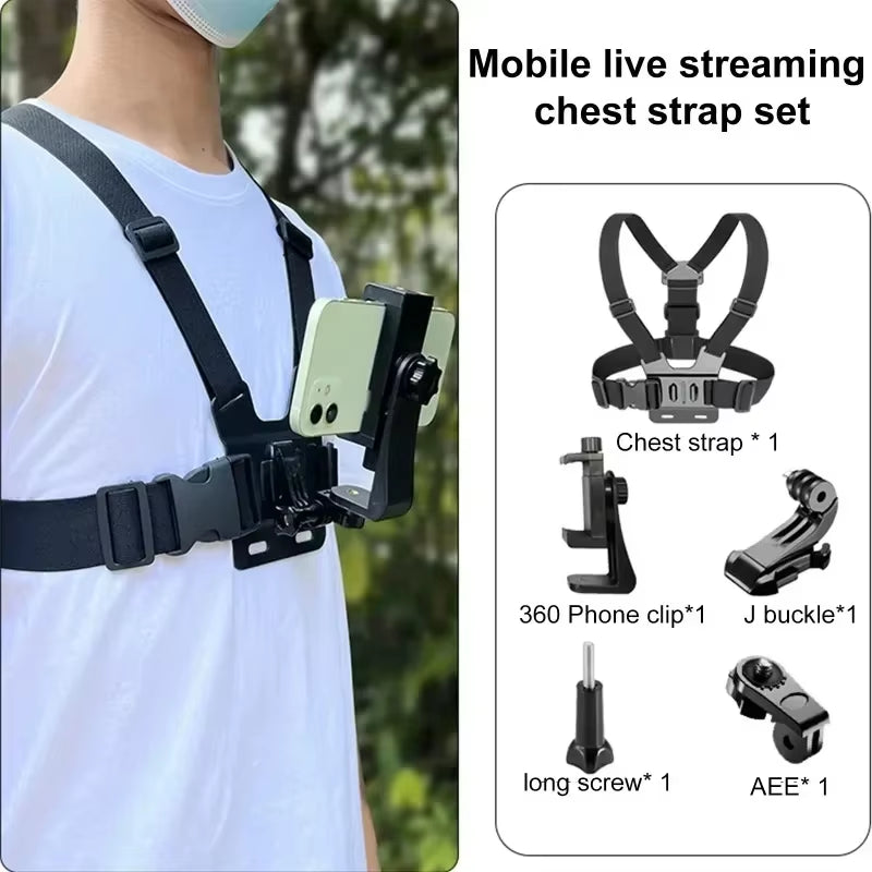 5-in-1 Mobile Phone Chest Strap Mount - Ultimate Live Streaming & Recording Accessory