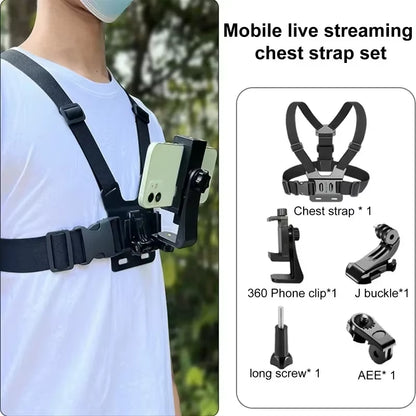 5-in-1 Mobile Phone Chest Strap Mount - Ultimate Live Streaming & Recording Accessory