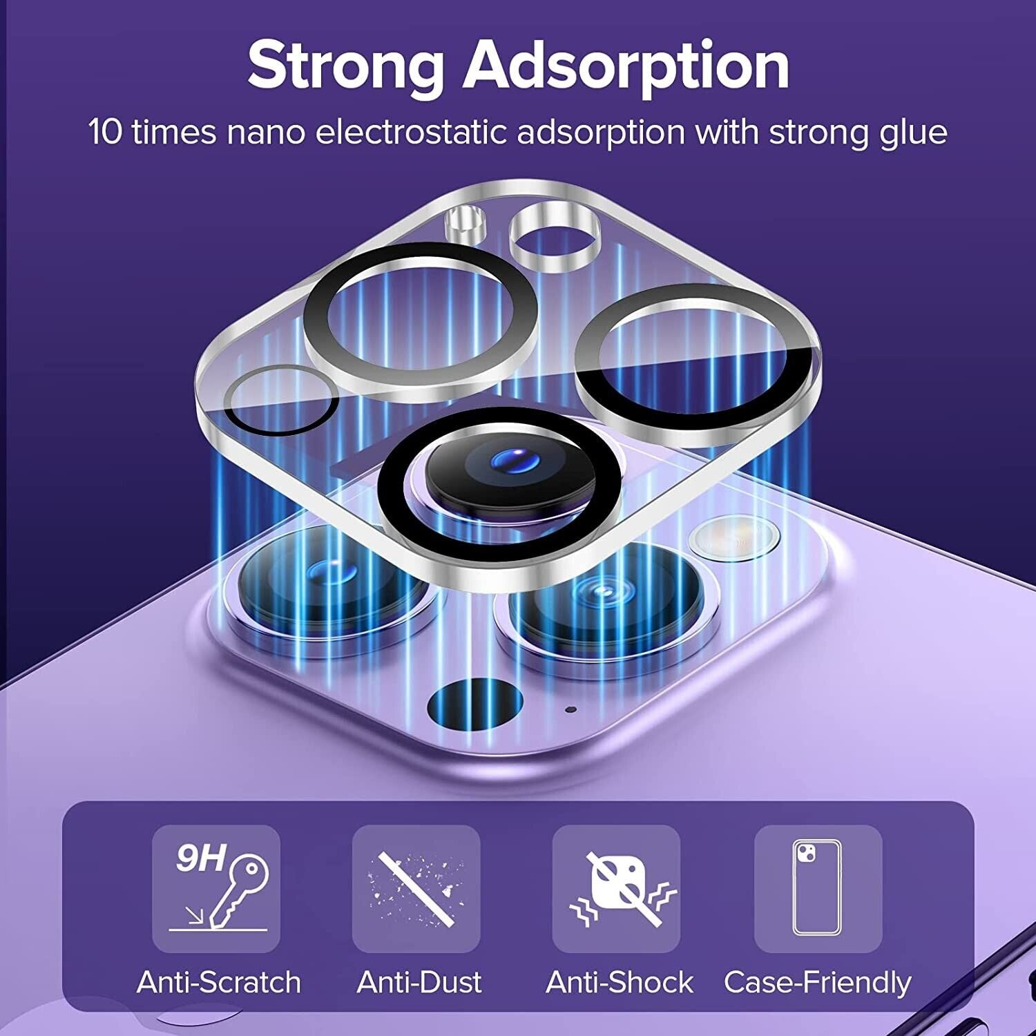 Ultimate Tempered Glass Camera Lens Protector for iPhone 16, 15, 14, 13, 12, 11 Pro Max & Mini