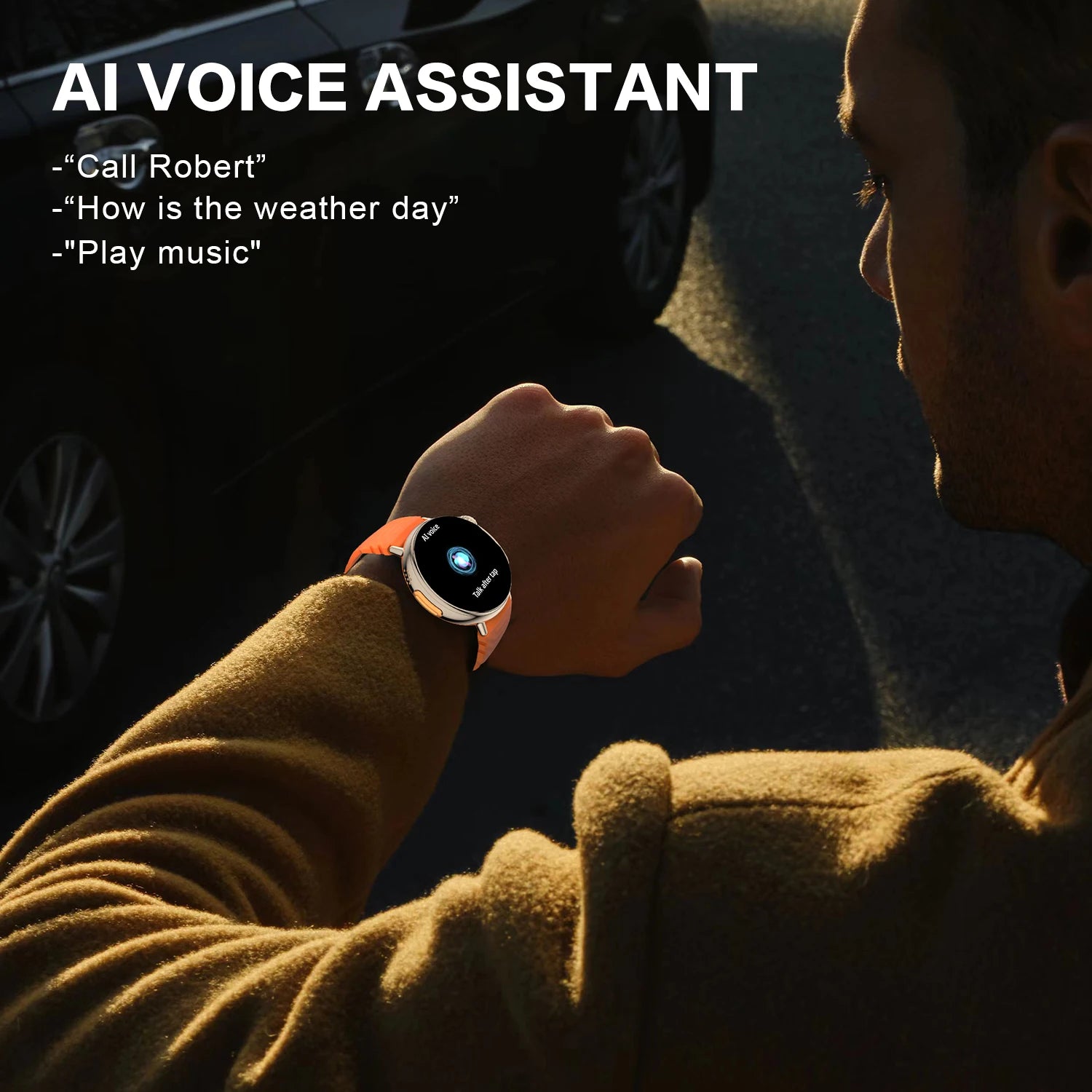 Premium Bluetooth Smart Watch for Men - Sports Fitness Tracker with Heart Rate Monitor & Music Playback - Compatible with Android & iOS