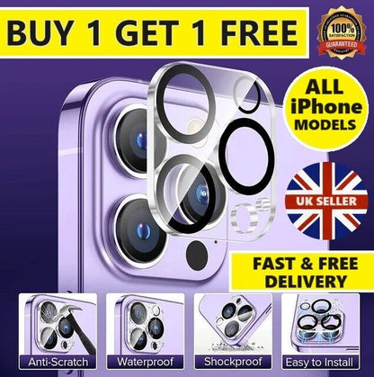 Ultimate Tempered Glass Camera Lens Protector for iPhone 16, 15, 14, 13, 12, 11 Pro Max & Mini