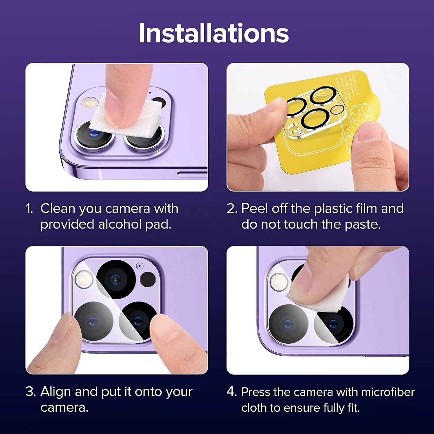 Ultimate Tempered Glass Camera Lens Protector for iPhone 16, 15, 14, 13, 12, 11 Pro Max & Mini